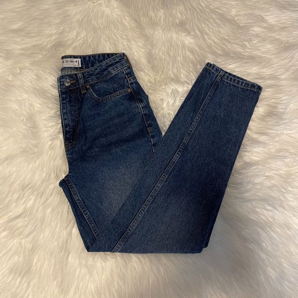 We the Free Dark Wash Mom Jeans - Picture 1 of 6